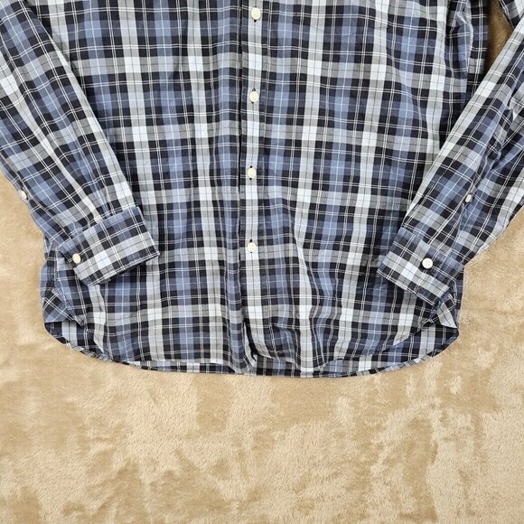 Brooks Brothers Button-Down Shirt Mens Sz L Blue Check Plaid Oxford Long Sleeve - Picture 3 of 10